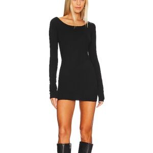 Revolve Sndys Milo Knit Dress in Black Large Cocktail Event Bodycon Open Back